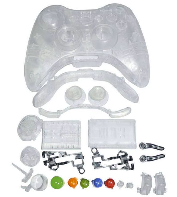 Xboxes 360 Controller Covering Kit Clear White
