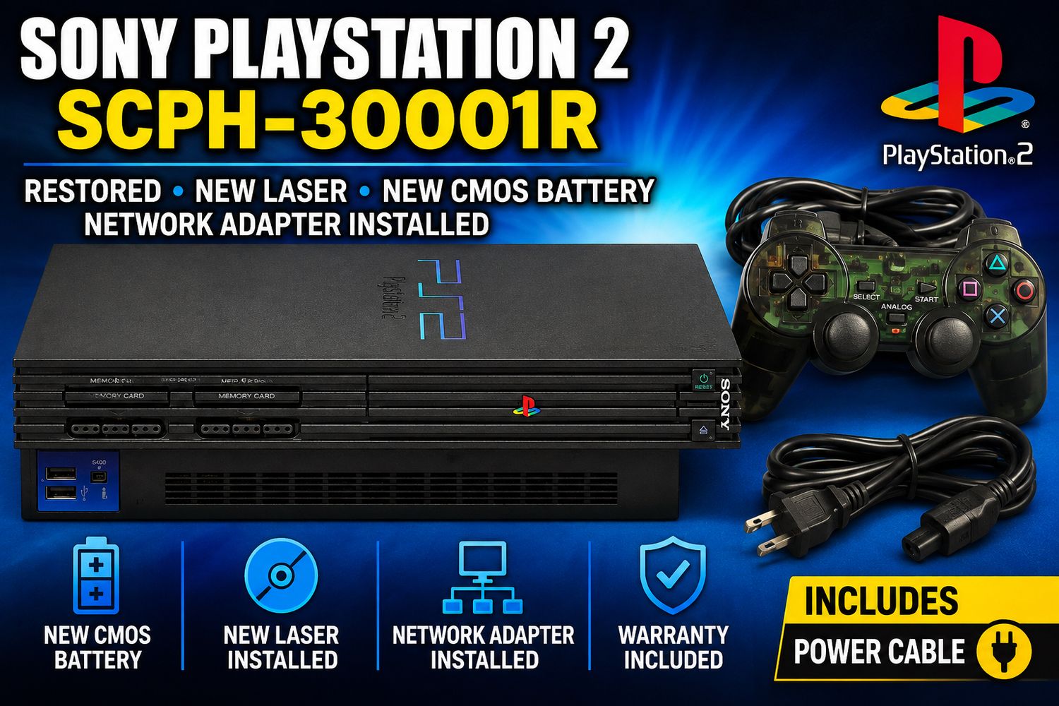 PlayStation 2 PS2 Fat SCPH-30001R Restored 81689