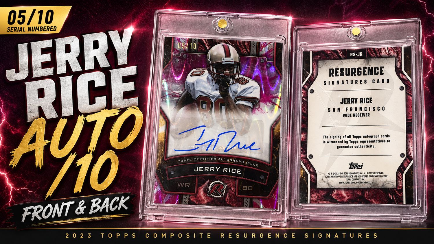 2023 Topps Composite Jerry Rice Resurgence Auto /10 RS-JR 49ers HOF 05/10