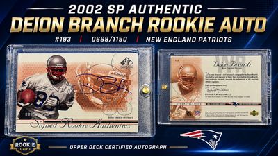 2002 SP Authentic Deion Branch Rookie Auto /1150 #193 Patriots RC Autograph