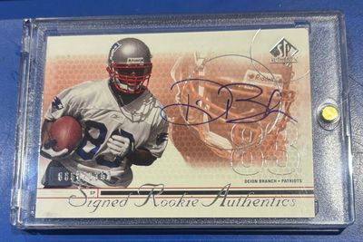 2002 SP Authentic Deion Branch Rookie Auto /1150 #193 Patriots RC Autograph