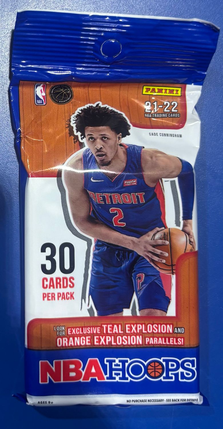 2021-22 Panini NBA Hoops Basketball 30 Card Fat Pack Cade Cunningham Sealed