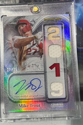2025 Topps Sterling Mike Trout Sterling Awards Auto Game Used Relic /25 SA-MT