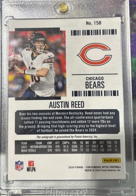 2024 Panini Contenders Optic Austin Reed Rookie Ticket Auto RC #158 Bears