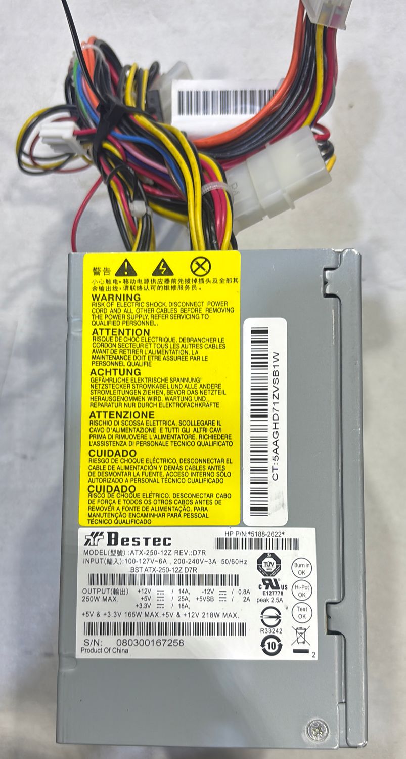 Bestec ATX-250-12Z 218 watt Power Supply