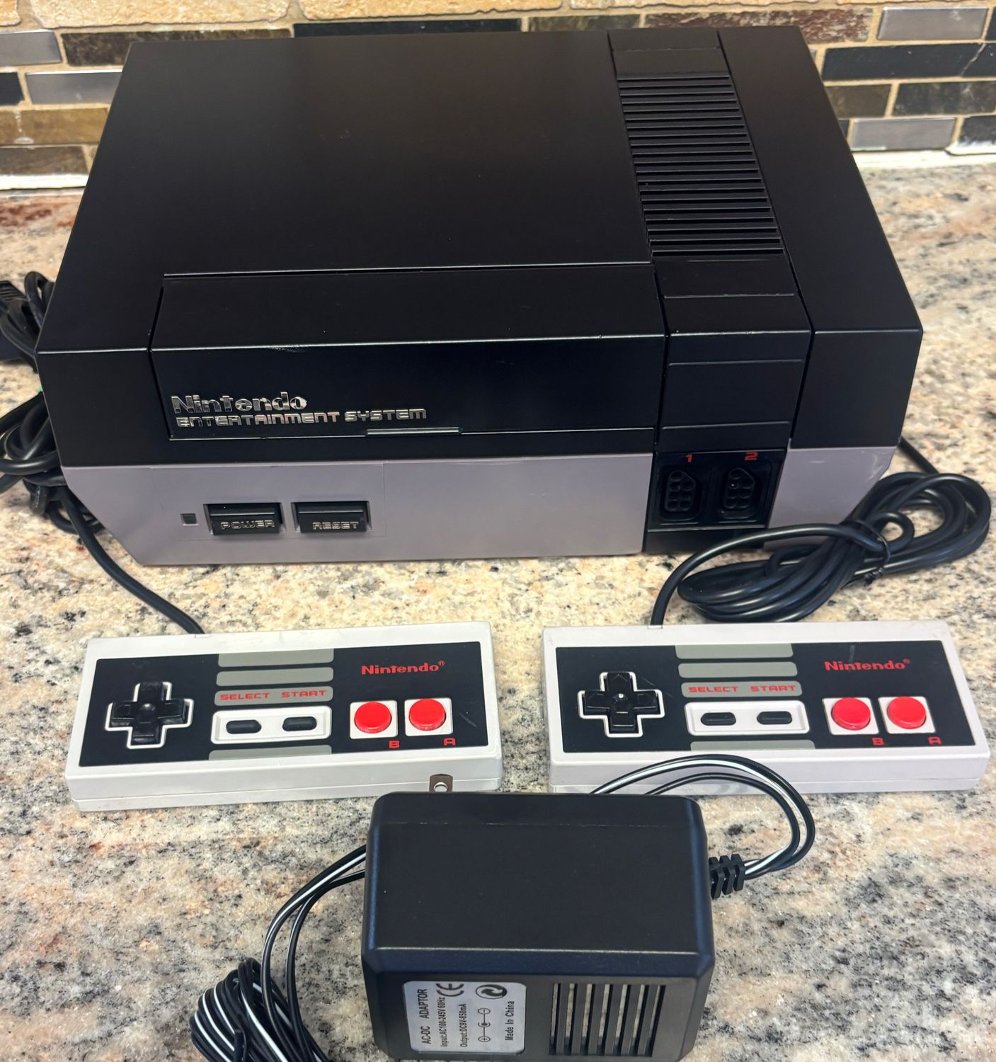 Nintendo NES-001 Renewed Custom Black &amp; Gray Console N34668113