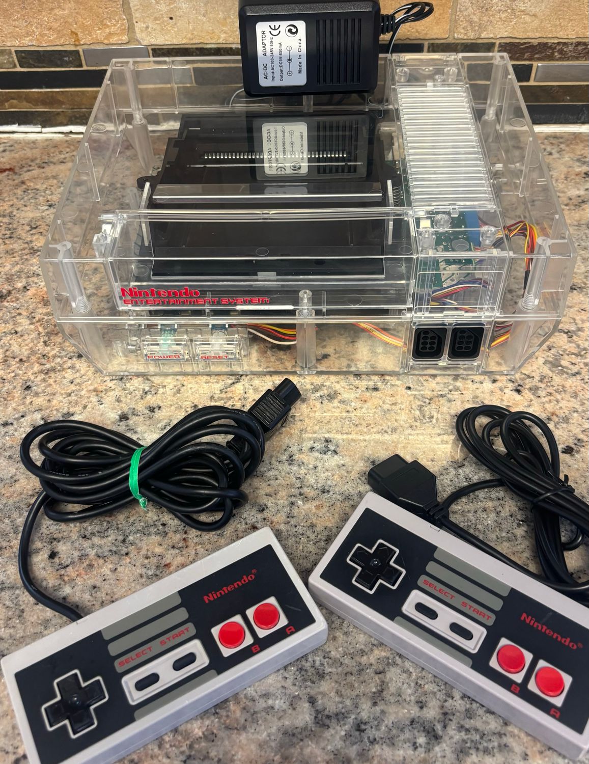 Nintendo NES-001 Renewed Clear Transparent Console 6515
