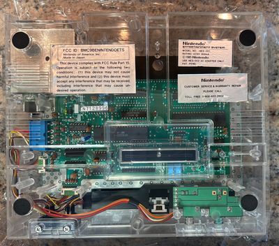 Nintendo NES-001 Renewed Clear Transparent Console w/ 2 Controllers &amp; Power Supply N7128996