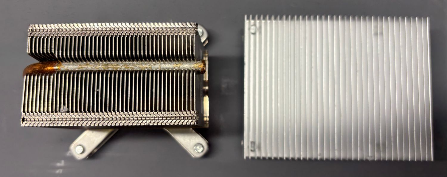OEM Xbox 360 Phat CPU GPU Heatsink Set Copper Heatpipe X-Clamps Genuine