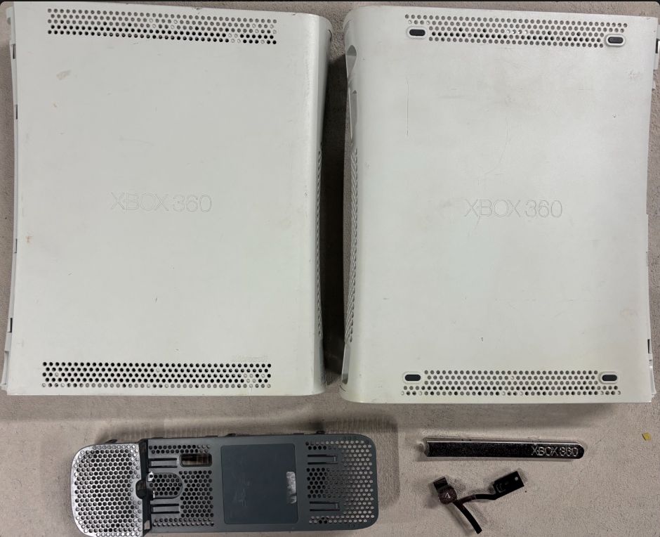 OEM Xbox 360 Phat White Shell Housing HDMI Faceplate Vents Partial Set Parts