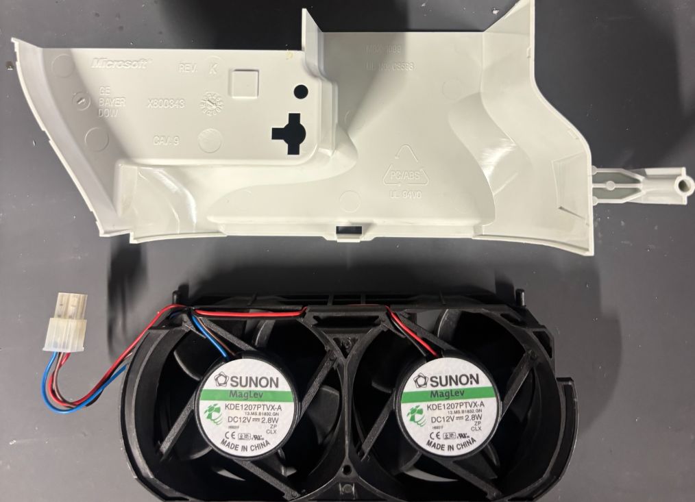 OEM Xbox 360 Phat Dual Cooling Fan Sunon KDE1207PTVX-A + White Shroud