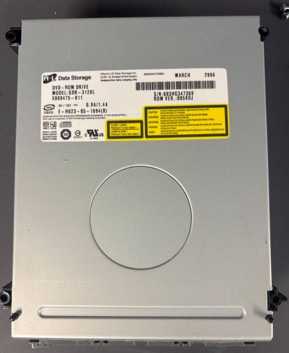 Xbox 360 Hitachi LG GDR-3120L DVD Drive Mechanism OEM No PCB March 2006