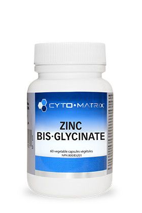 CYTO MATRIX ZINC BIS GLYCINATE (25mg) FULL CHELATE 60 VEG CAPS