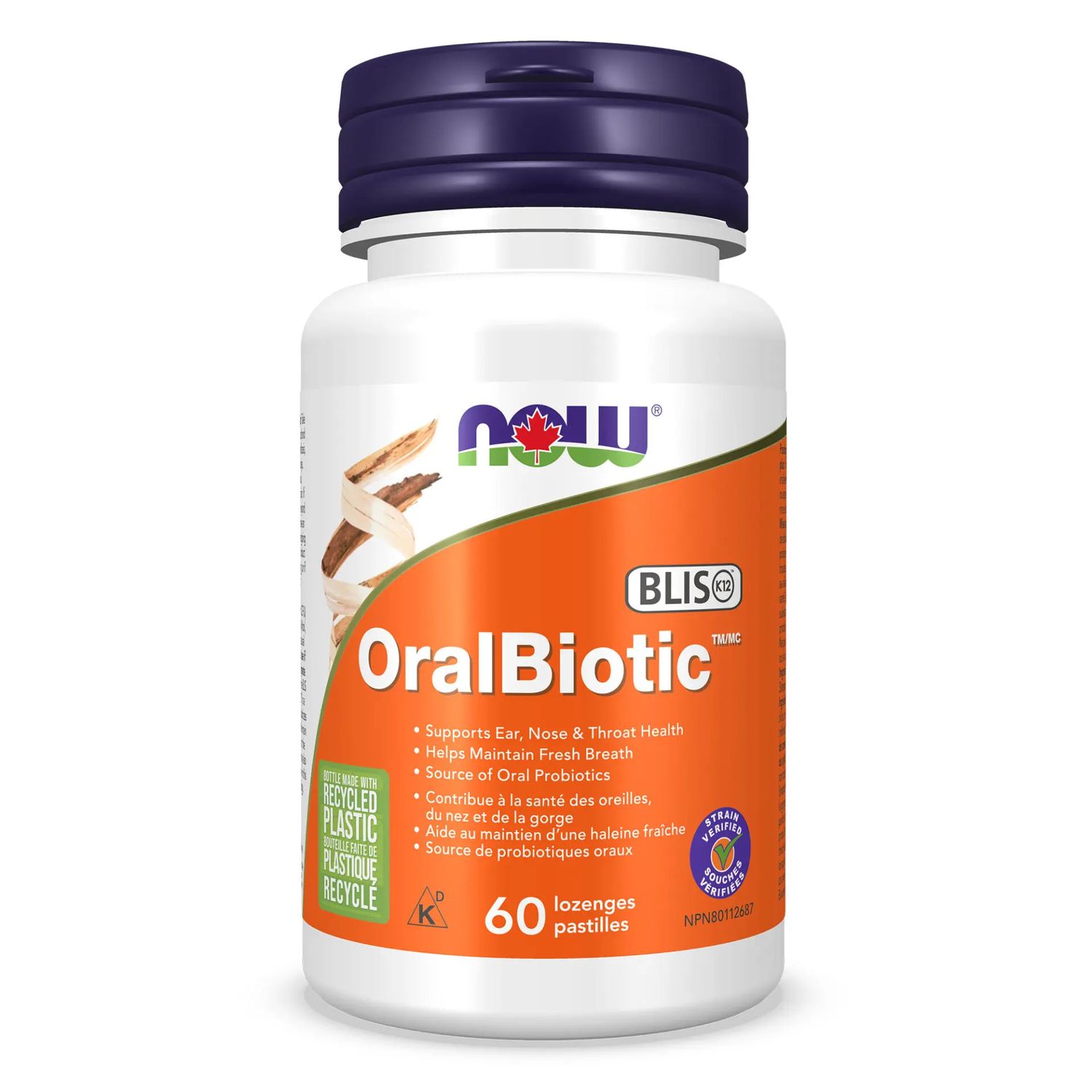 NOW ORAL BIOTIC PROBIOTIC 60 LOZENGES