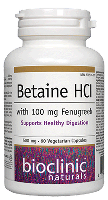 BIO CLINIC BETAINE HCL W/ FENUGREEK 60 VEGICAPS
