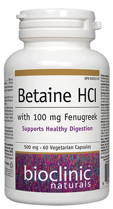BIO CLINIC BETAINE HCL W/ FENUGREEK 60 VEGICAPS