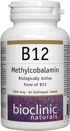 BIO CLINIC B12 METHYLCOBALAMIN 5000MCG 60 SUBLINGUAL TABS
