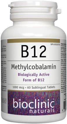 BIO CLINIC B12 METHYLCOBALAMIN 1000MCG 60 SUBLINGUAL TABS