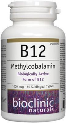 BIO CLINIC B12 METHYLCOBALAMIN 1000MCG 60 SUBLINGUAL TABS