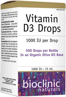 BIO CLINIC VITAMIN D3 DROPS 1000IU 15ML