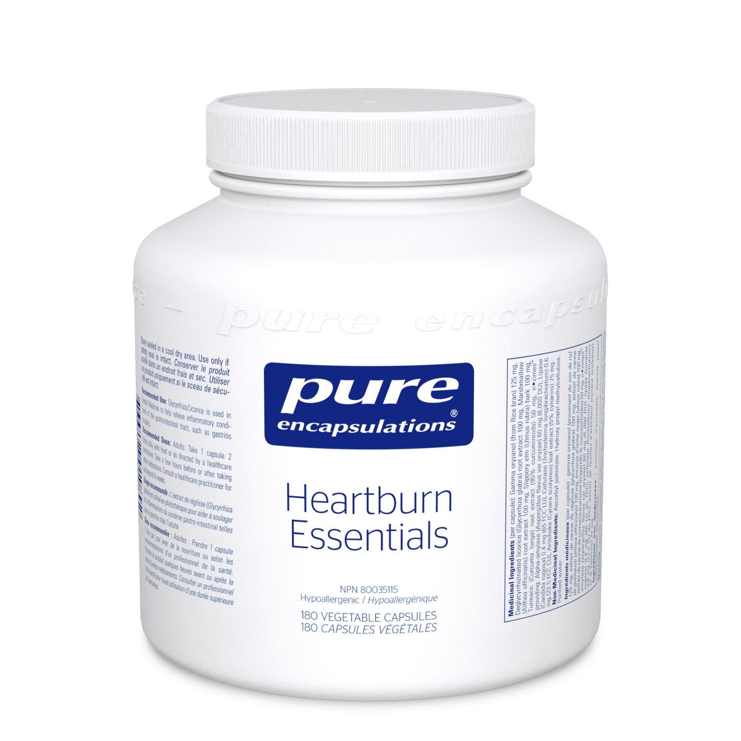 PURE ENCAPSULATIONS HEARTBURN ESSENTIALS 180 VEGICAPS