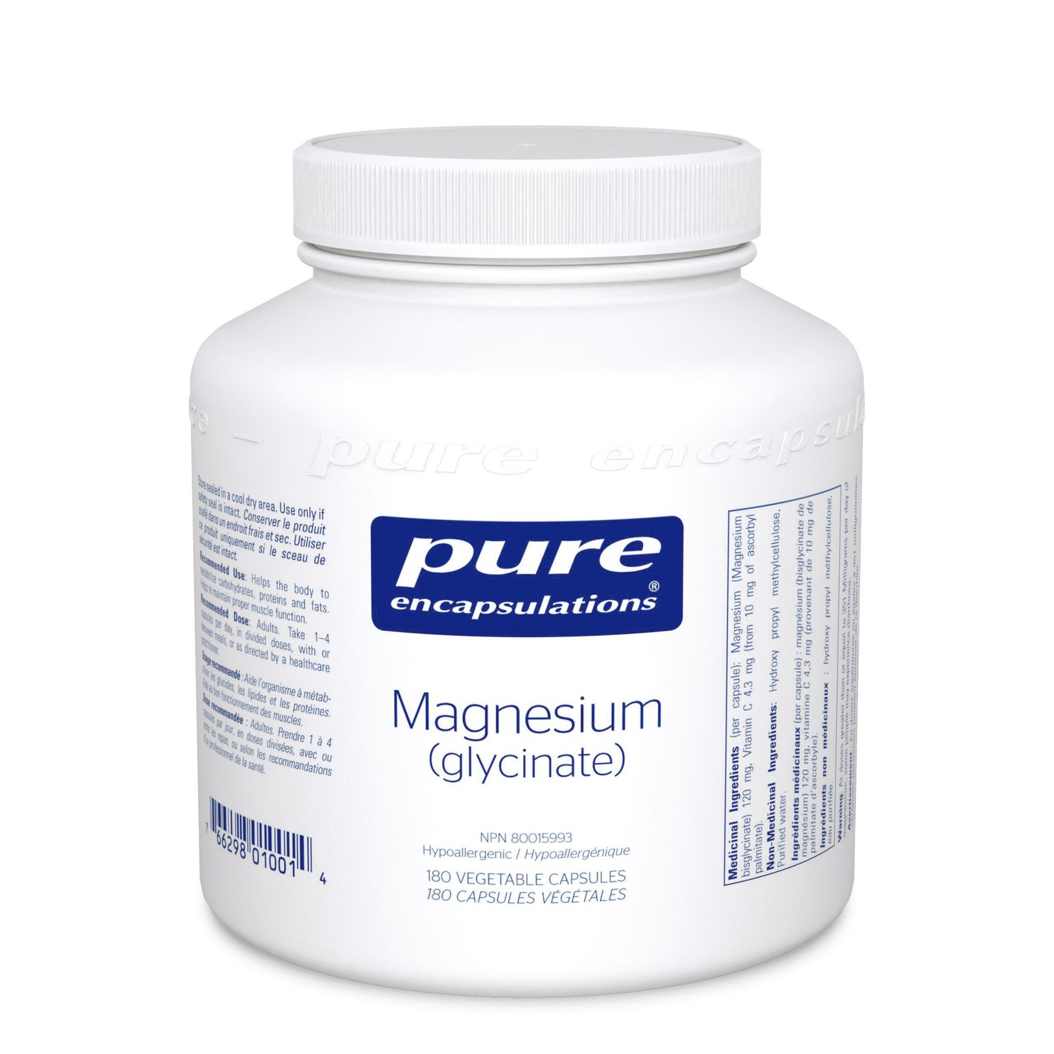 PURE ENCAPSULATIONS MAGNESIUM GLYCINATE 180 VEGICAPS