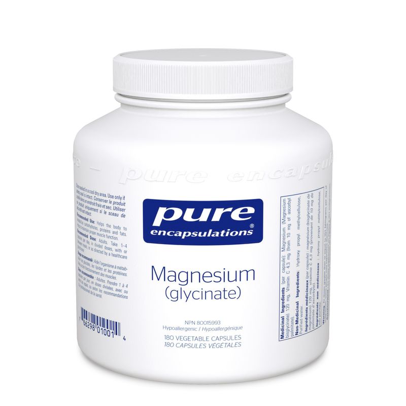 PURE ENCAPSULATIONS MAGNESIUM GLYCINATE 180 VEGICAPS