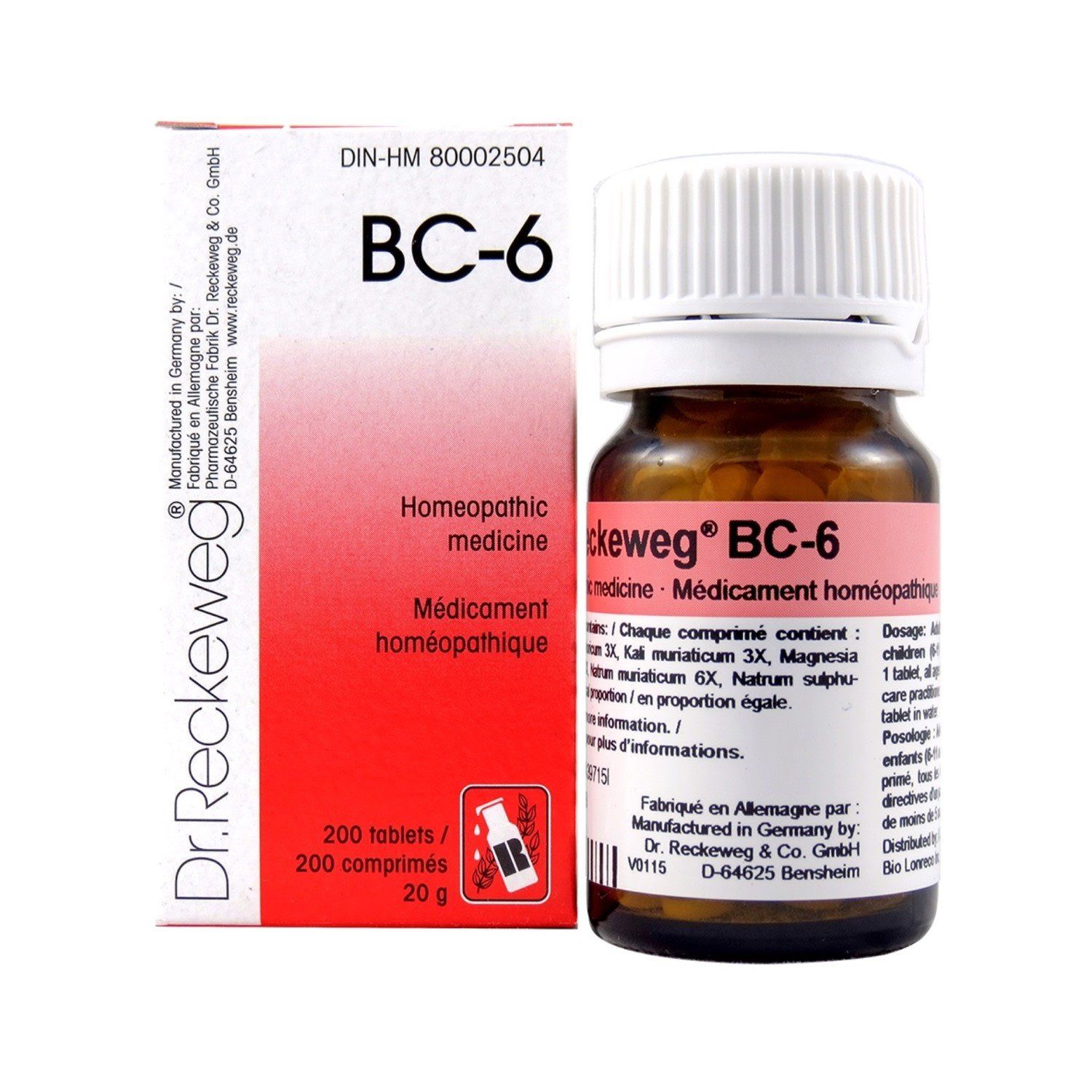 RECKEWEG BC-6 COMBINATION SALTS (20G) 200 TABS