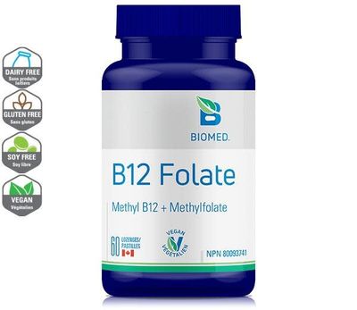 BIO MED B12 FOLATE (METHYL B12 + METHYLFOLATE) 60 LOZENGES