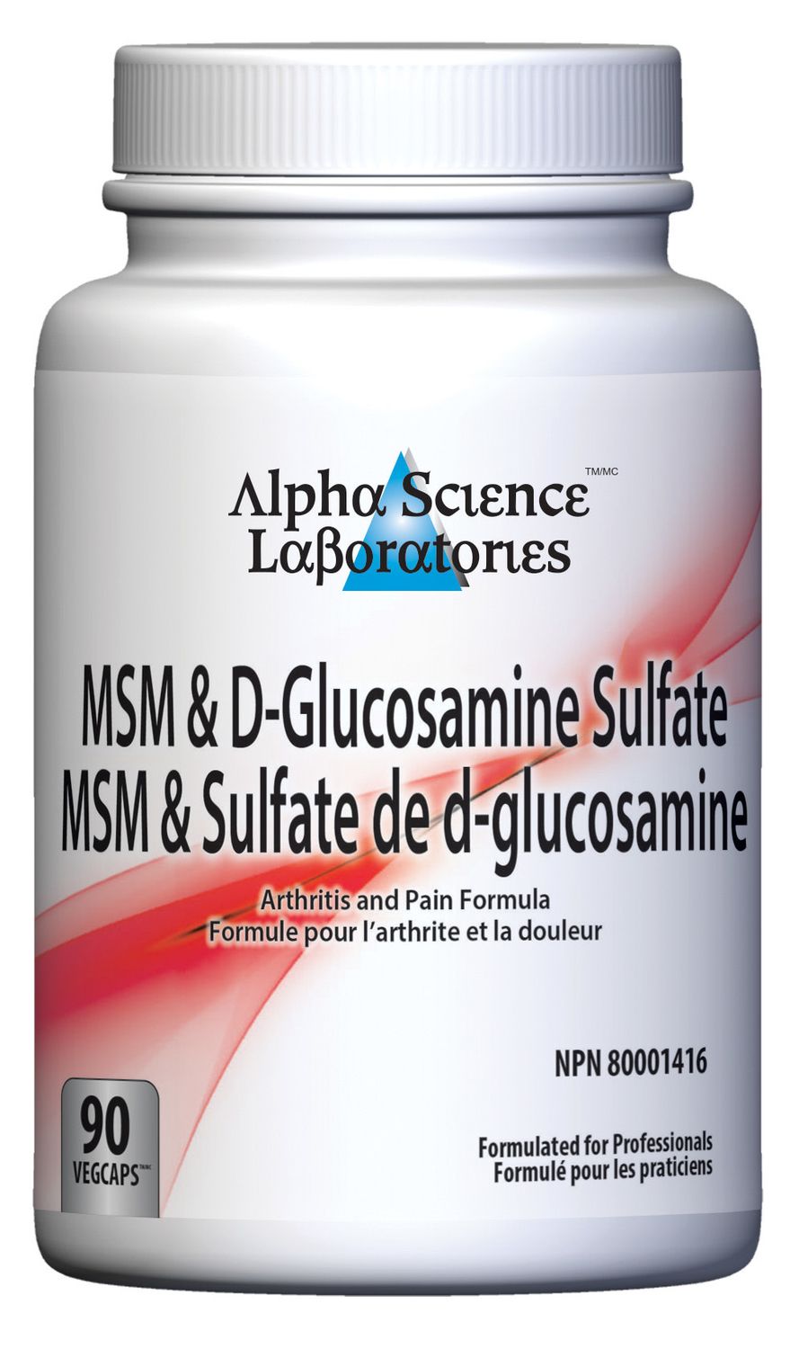ALPHA SCIENCE LABS MSM &amp; D-GLUCOSAMINE SULFATE 90 VEGICAPS