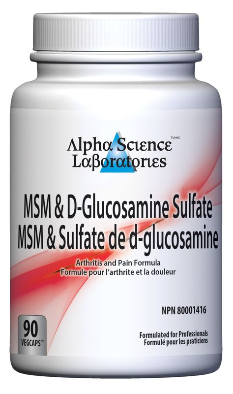 ALPHA SCIENCE LABS MSM &amp; D-GLUCOSAMINE SULFATE 90 VEGICAPS