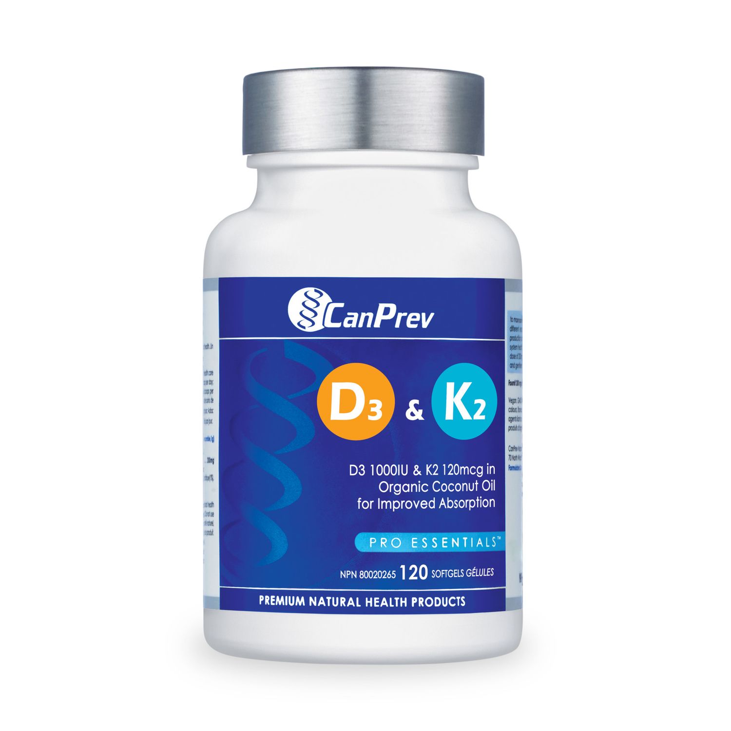 CANPREV D3 &amp; K2 120 (SOY FREE) SOFTGELS