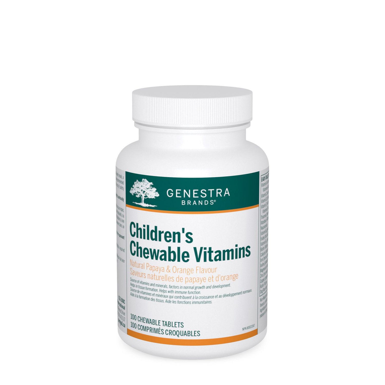 GENESTRA CHILDREN'S CHEWABLE VITAMINS 100 TABS