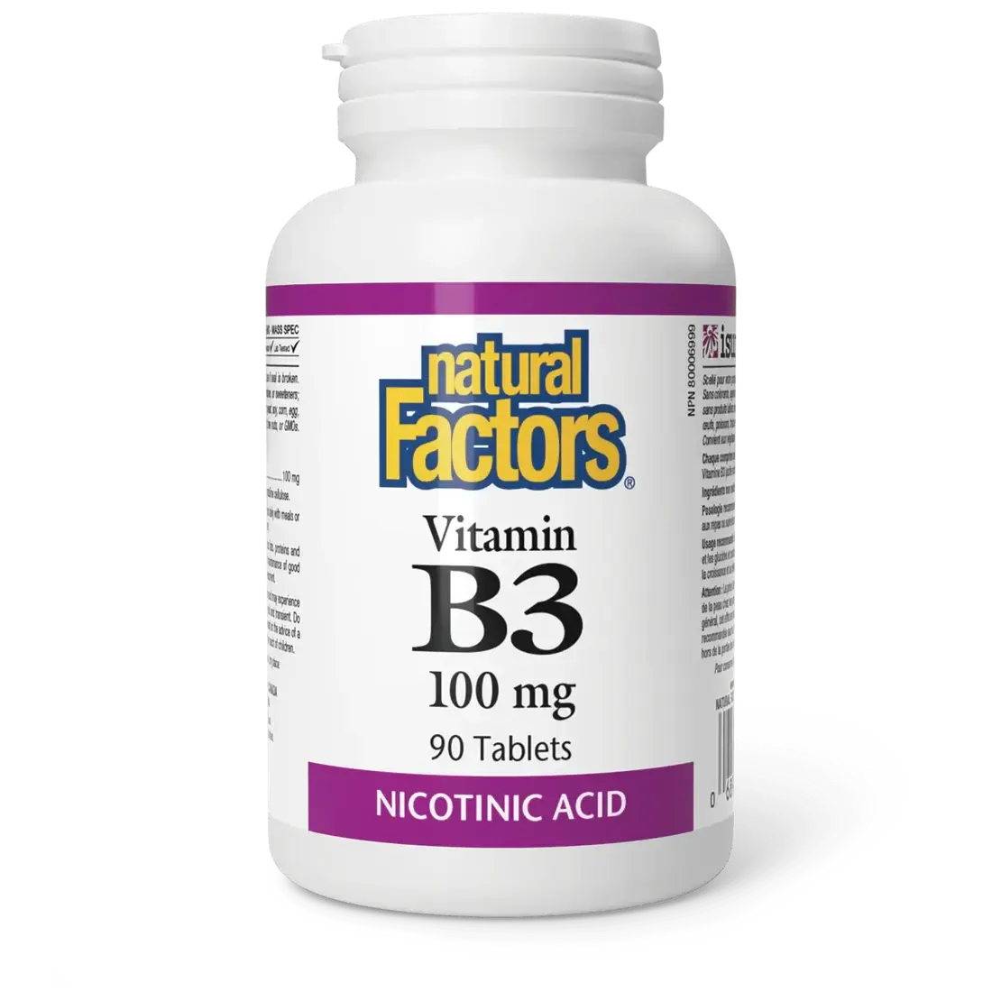 NATURAL FACTORS B3 NIACIN 100MG 90 TABS