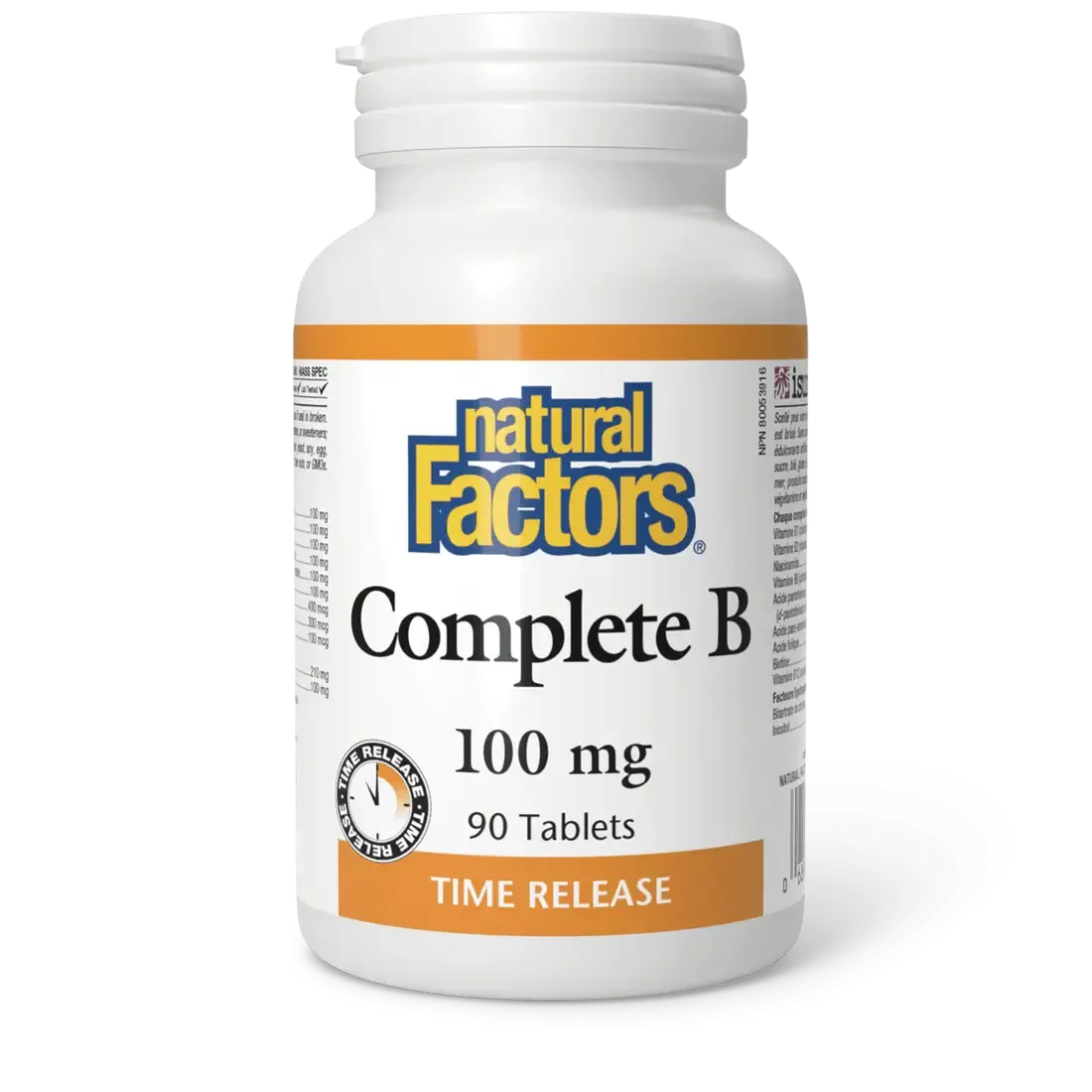 NATURAL FACTORS COMPLETE B 100MG 90 TIME RELEASE TABS