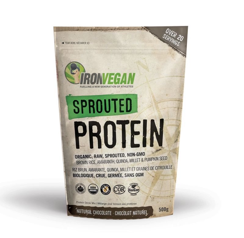 IRON VEGAN SPROUTED  CHOCOLATE PROTEIN 500G