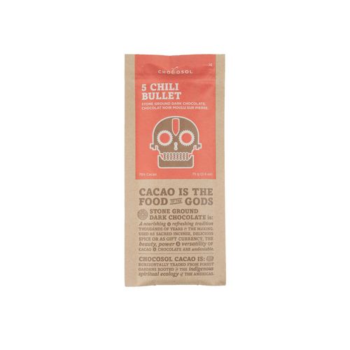 CHOCOSOL FIVE CHILI BULLET CHOCOLATE 75G