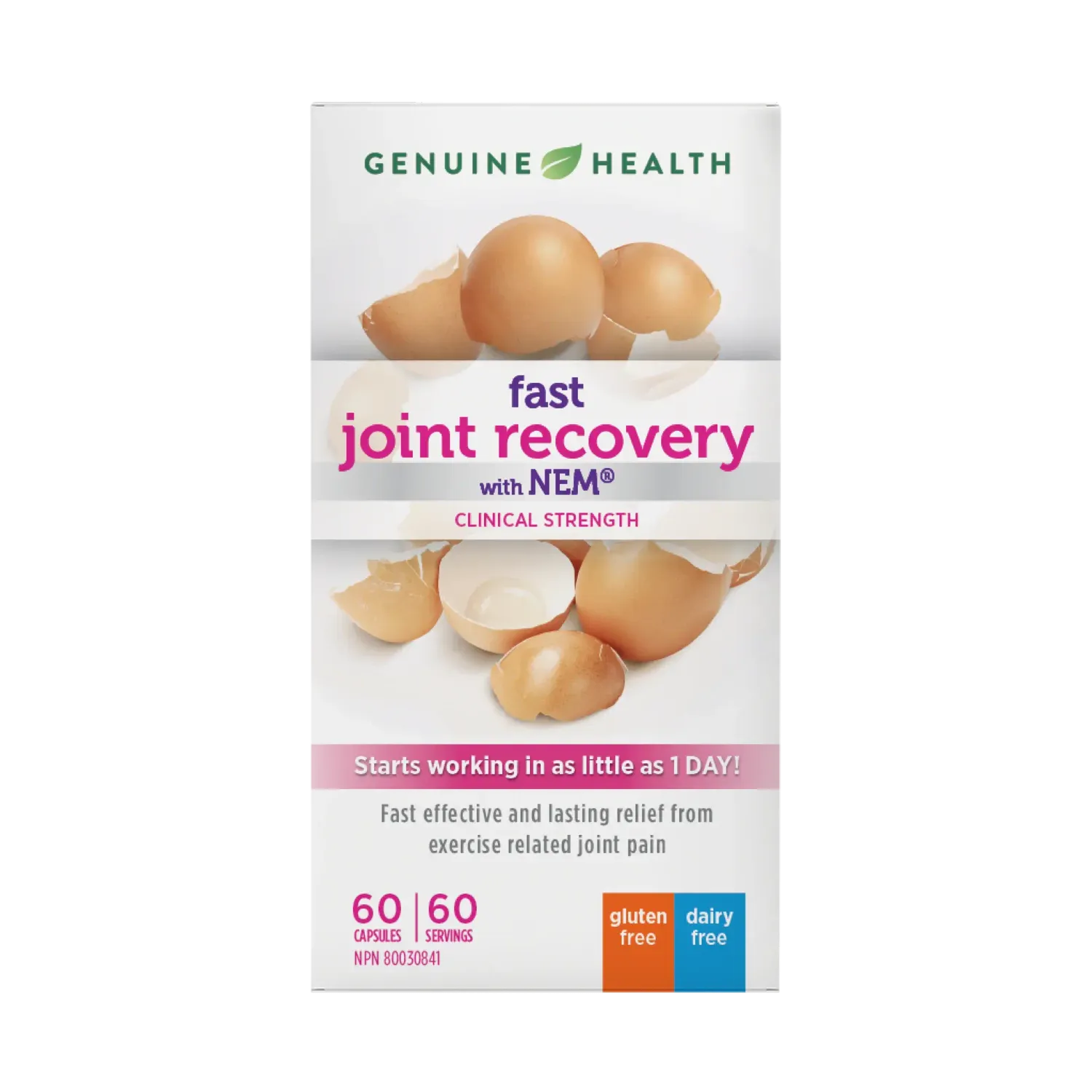 GENUINE HEALTH FAST JOINT RECOVERY w/NEM 60 CAPS