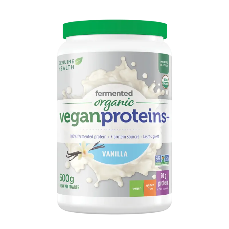 GENUINE HEALTH ORGANIC FERMENTED VEGAN PROTEIN+ VANILLA 600G