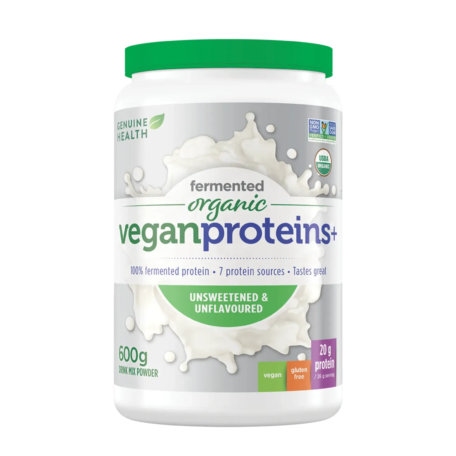 GENUINE HEALTH ORGANIC FERMENTED VEGAN PROTEIN+ UNFLAVOURED 600G