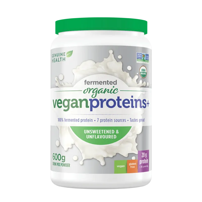GENUINE HEALTH ORGANIC FERMENTED VEGAN PROTEIN+ UNFLAVOURED 600G