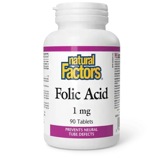 NATURAL FACTORS FOLIC ACID 1MG 90 TABS