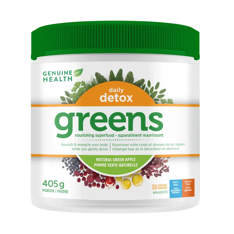 GENUINE HEALTH GREENS+ DAILY DETOX GREEN APPLE 406G