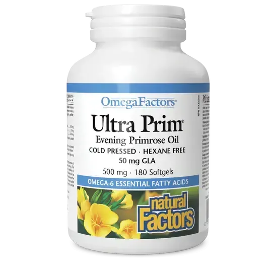 NATURAL FACTORS ULTRA PRIM EVENING PRIMROSE OIL 500MG 180 SOFTGELS