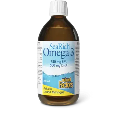 NATURAL FACTORS SEA RICH OMEGA-3 750 EPA/500 DHA LEMON MERINGUE 200ML 500ML