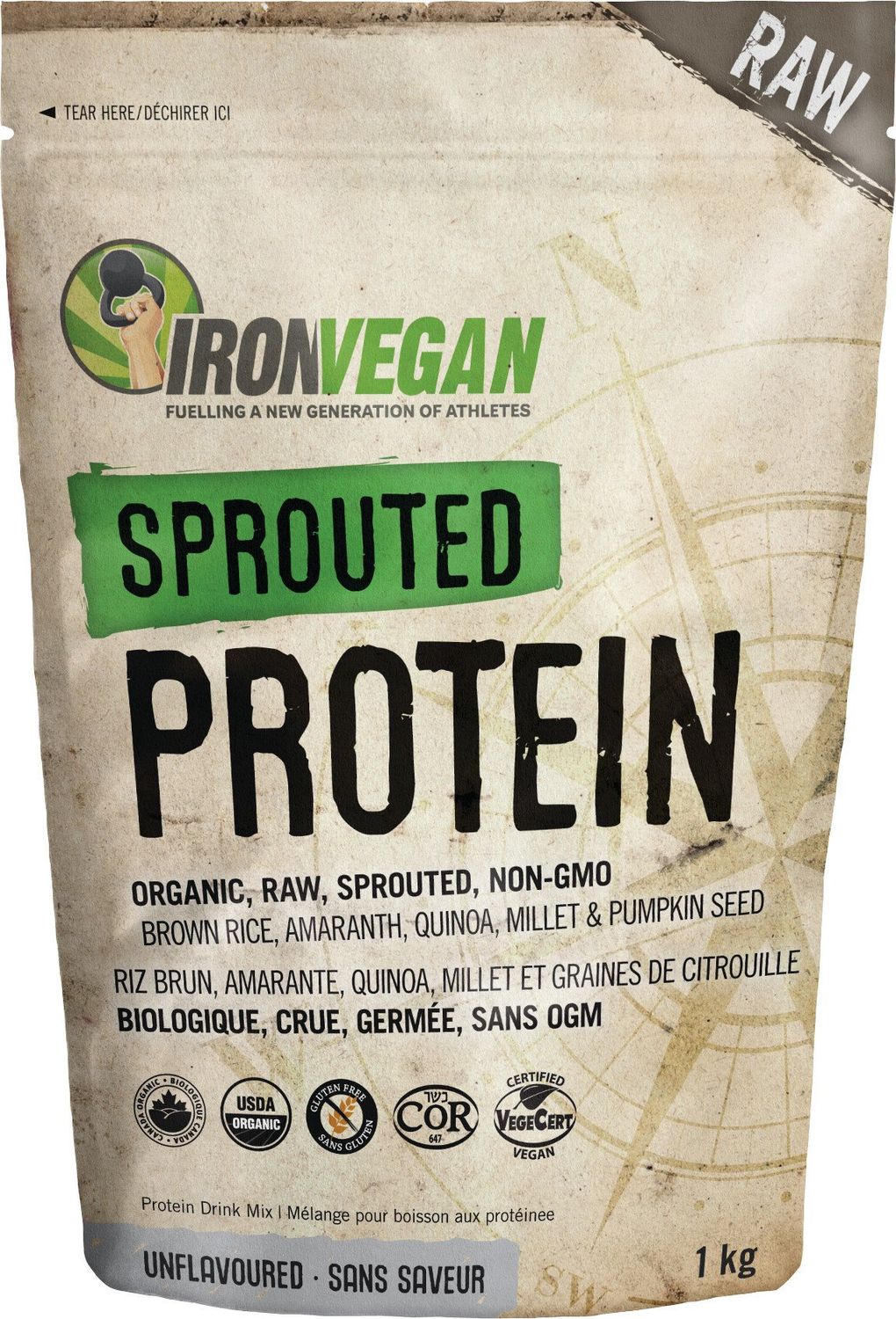 IRON VEGAN SPROUTED VANILLA PROTEIN 500G