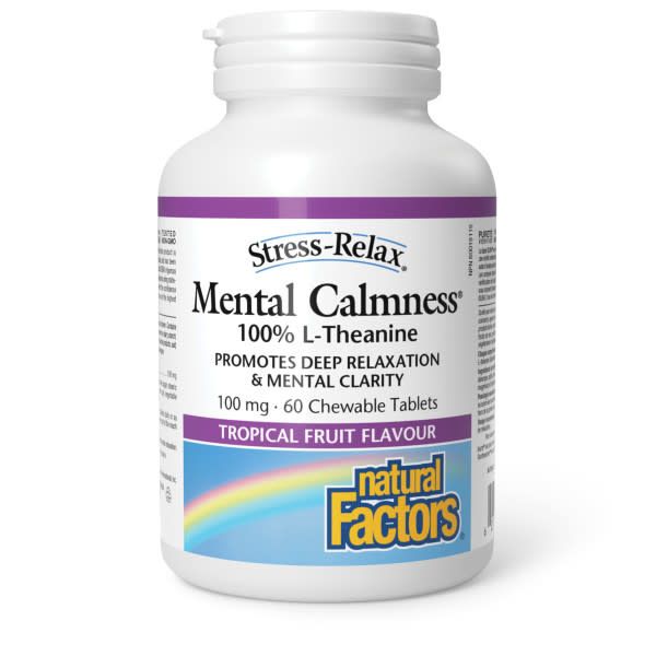 NATURAL FACTORS MENTAL CALMNESS L-THEANINE 100MG 60 CHEW TABS