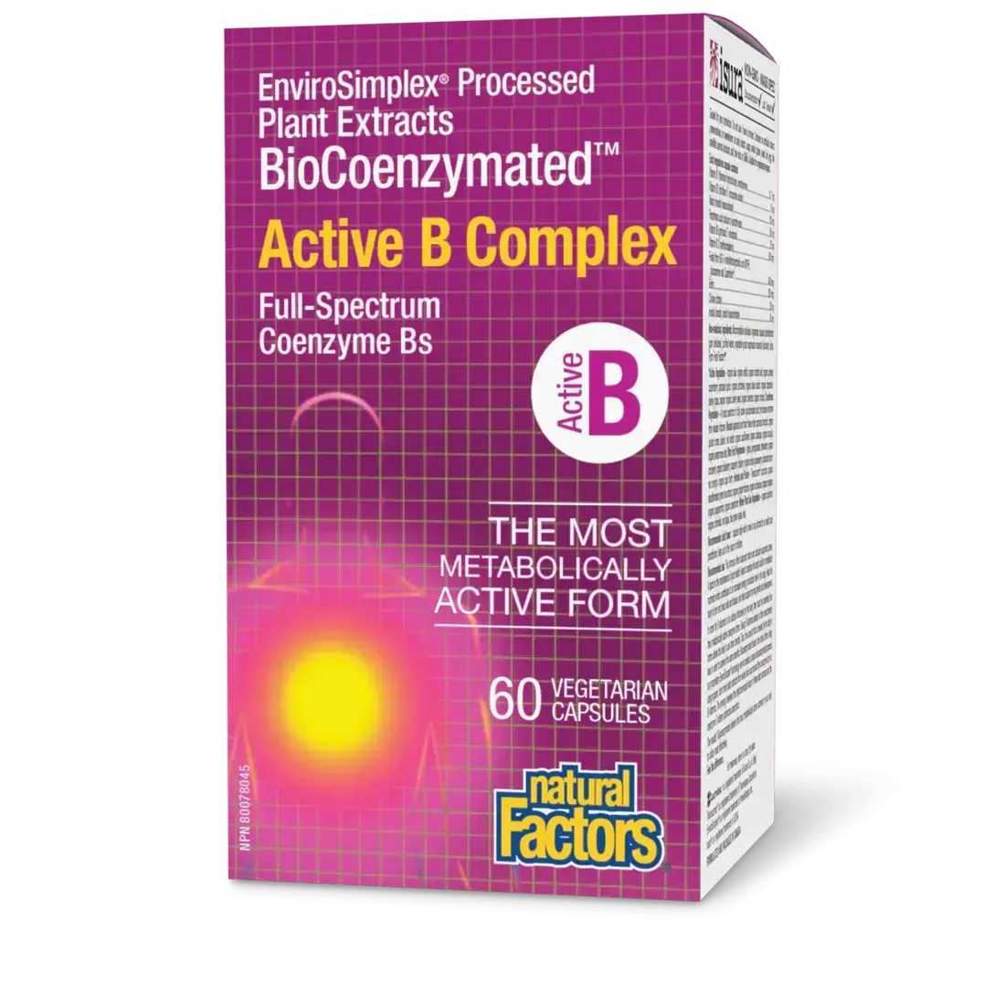 NATURAL FACTORS BIOCOENZYMATED ACTIVE B COMPLEX 60 VEGICAPS