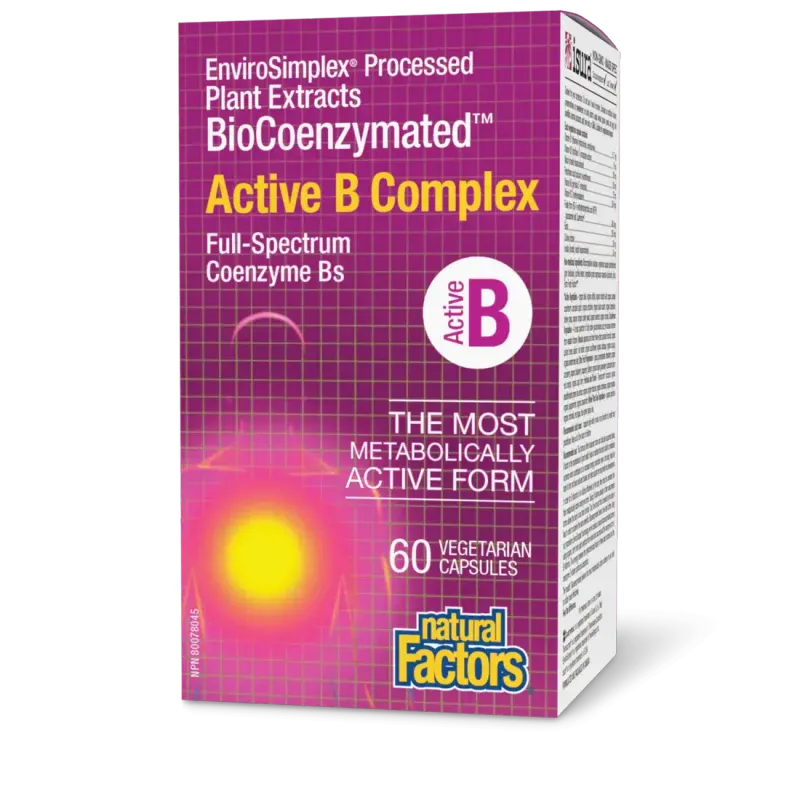 NATURAL FACTORS BIOCOENZYMATED ACTIVE B COMPLEX 60 VEGICAPS