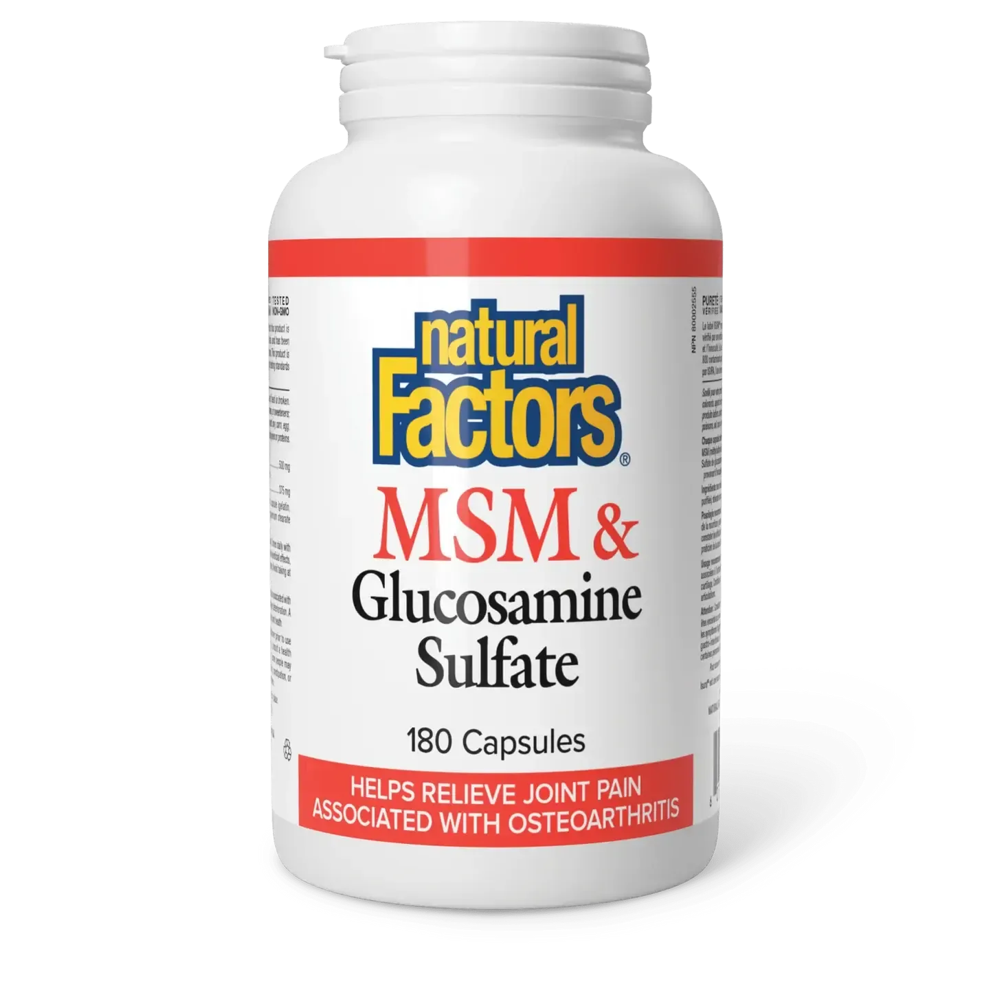 NATURAL FACTORS MSM &amp; GLUCOSAMINE SULFATE 180 CAPS